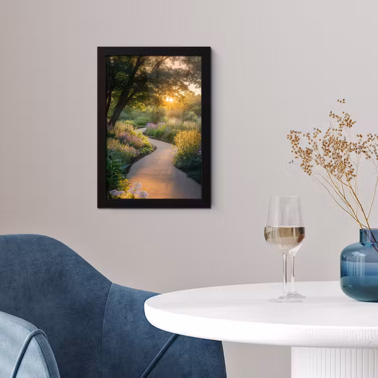 Poster met lijst - Pad - Bloemen - Park — 2