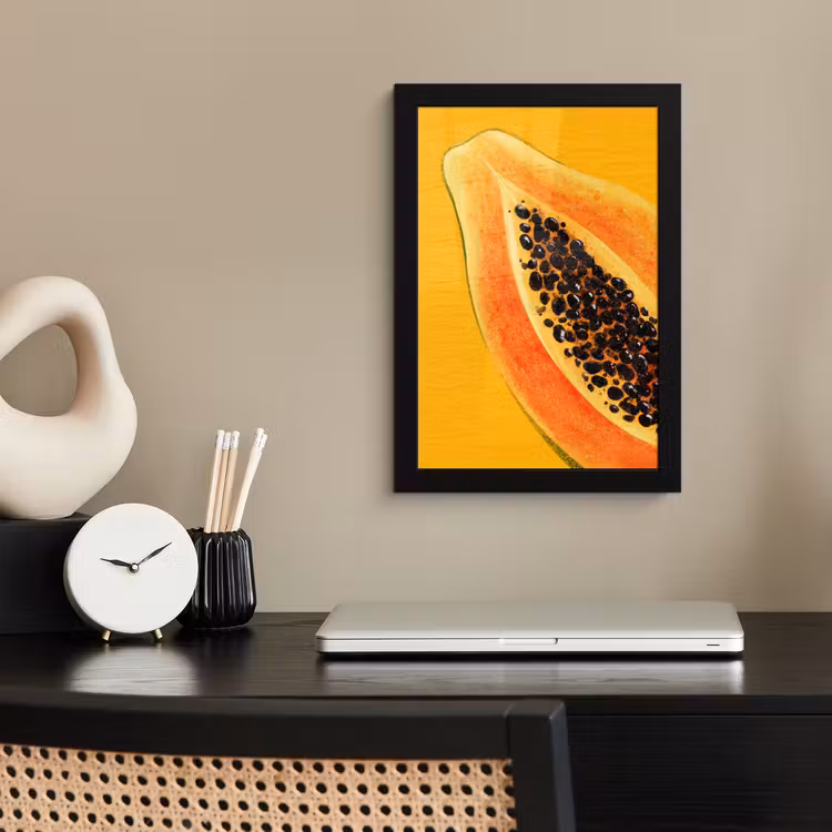 Poster met lijst - Papaja - Oranje - Topisch — 3