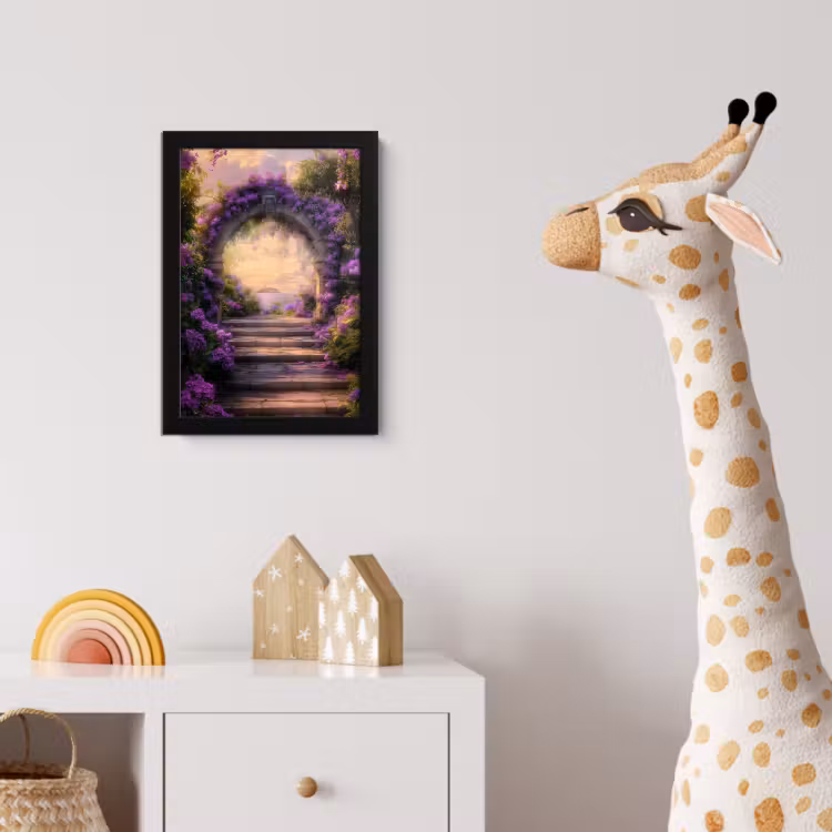 Poster met lijst - Poort - Paars - Bloemen — 5