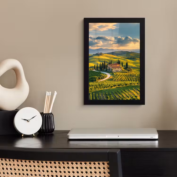 Poster met lijst - Toscane - Landschap - Wijngaarden — 3