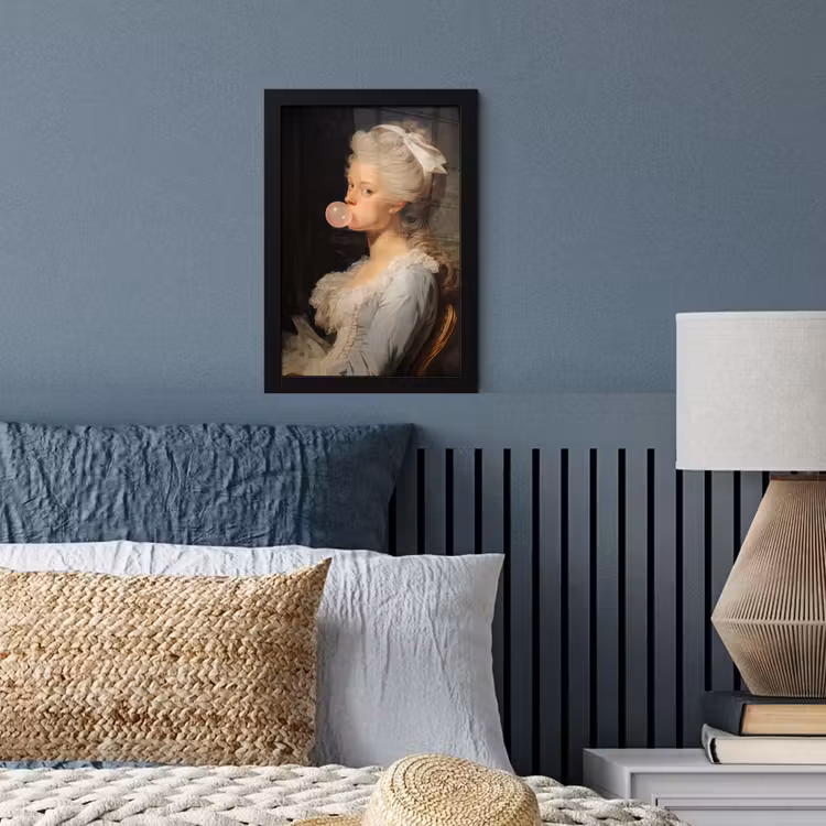 Poster met lijst - Vrouw - Barokjurk - Kauwgom — 4