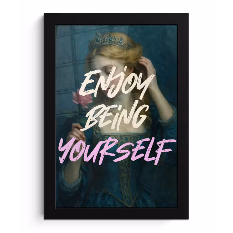 Poster met lijst - Vrouw - Roos - Quote — 1