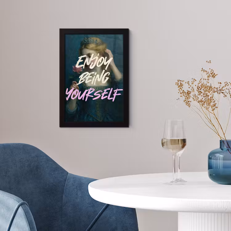Poster met lijst - Vrouw - Roos - Quote — 2