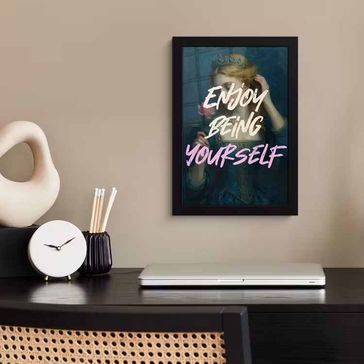 Poster met lijst - Vrouw - Roos - Quote — 3