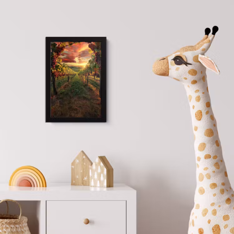 Poster met lijst - Wijngaard - Druiven - Zonsondergang — 5