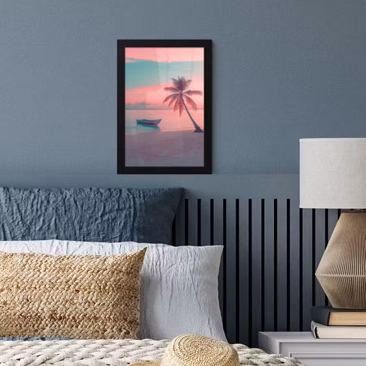 Poster met lijst - Zee - Boot - Zonsondergang — 4