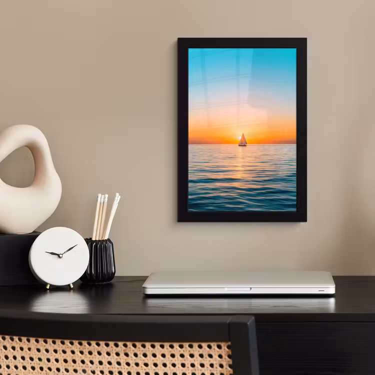 Poster met lijst - Zee - Zeilboot - Zonsondergang — 3