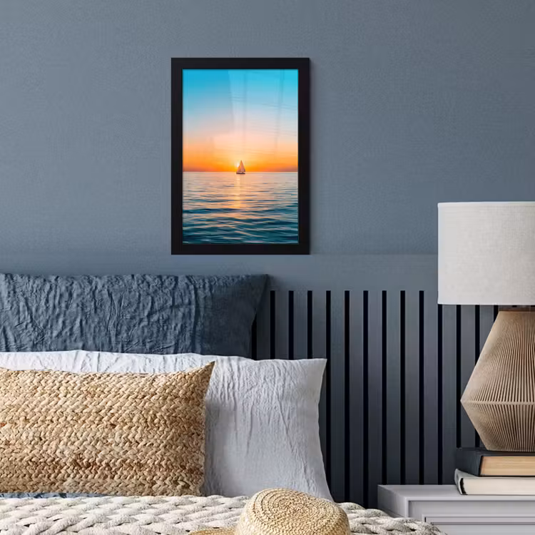 Poster met lijst - Zee - Zeilboot - Zonsondergang — 4