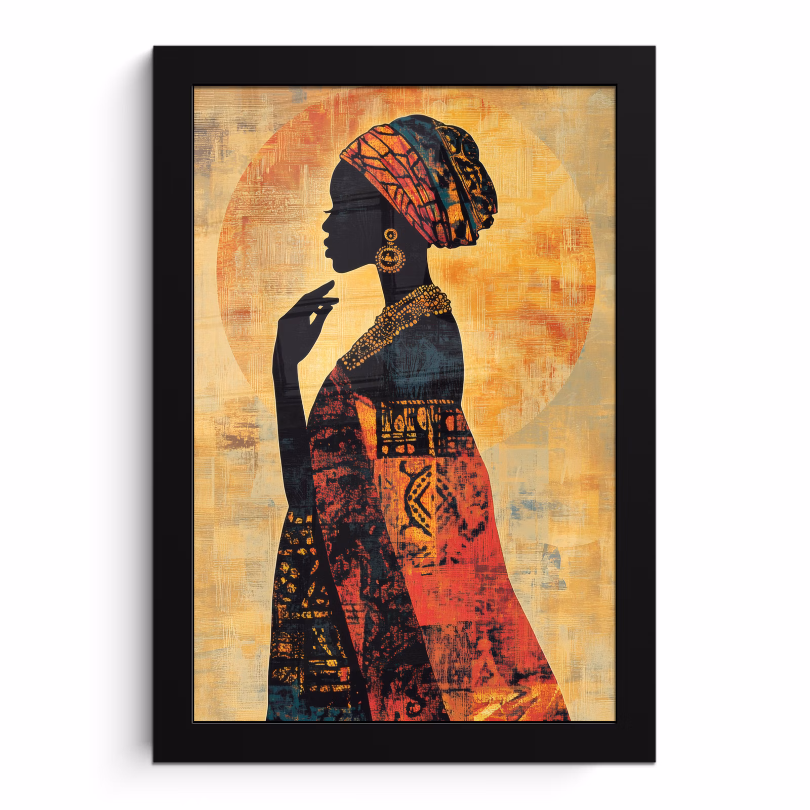 Poster met lijst - Vrouw - Silhouet - Patronen - Sierlijk — 1