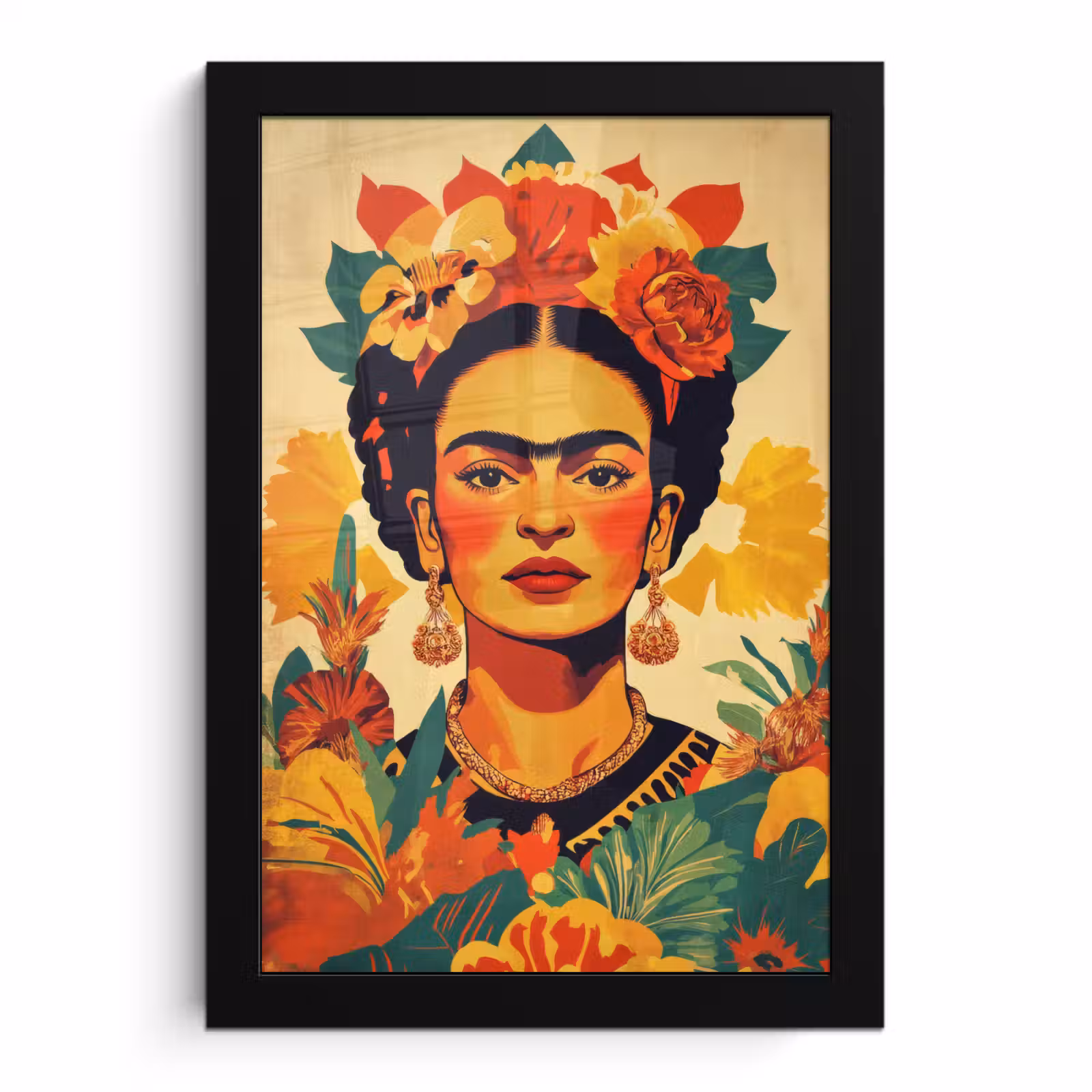 Poster met lijst - Vrouwelijk - Bloemen - Sieraden — 1