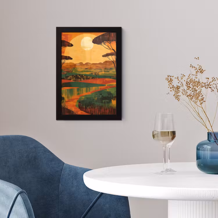 Poster met lijst - Landschap - Afrikaans - Zon — 2