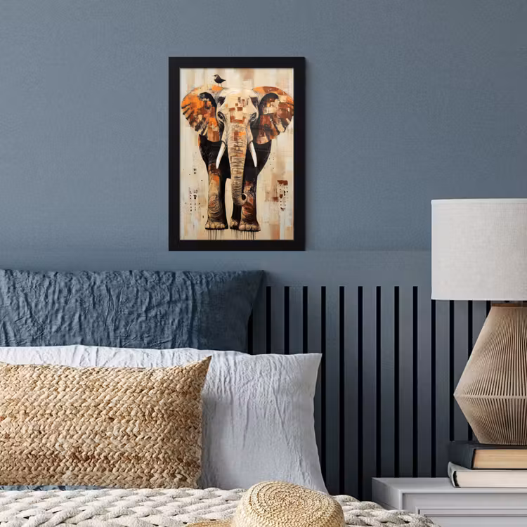 Poster met lijst - Olifant - Slurf - Mozaïek - Abstract — 4
