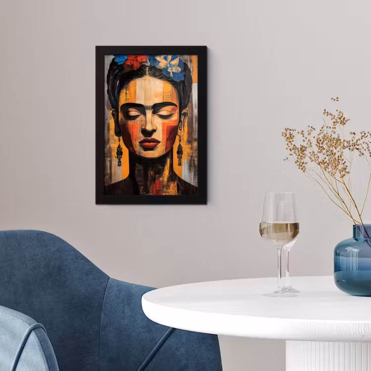 Poster met lijst - Portret - Vrouw - Bloemen — 2
