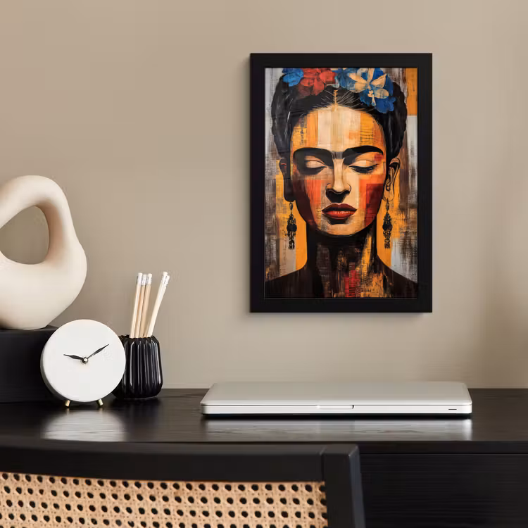 Poster met lijst - Portret - Vrouw - Bloemen — 3