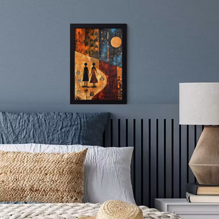 Poster met lijst - Silhouetten - Abstract - Zon - Maan — 4