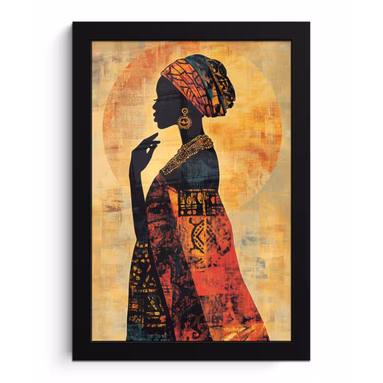 Poster met lijst - Vrouw - Silhouet - Patronen - Sierlijk — 1