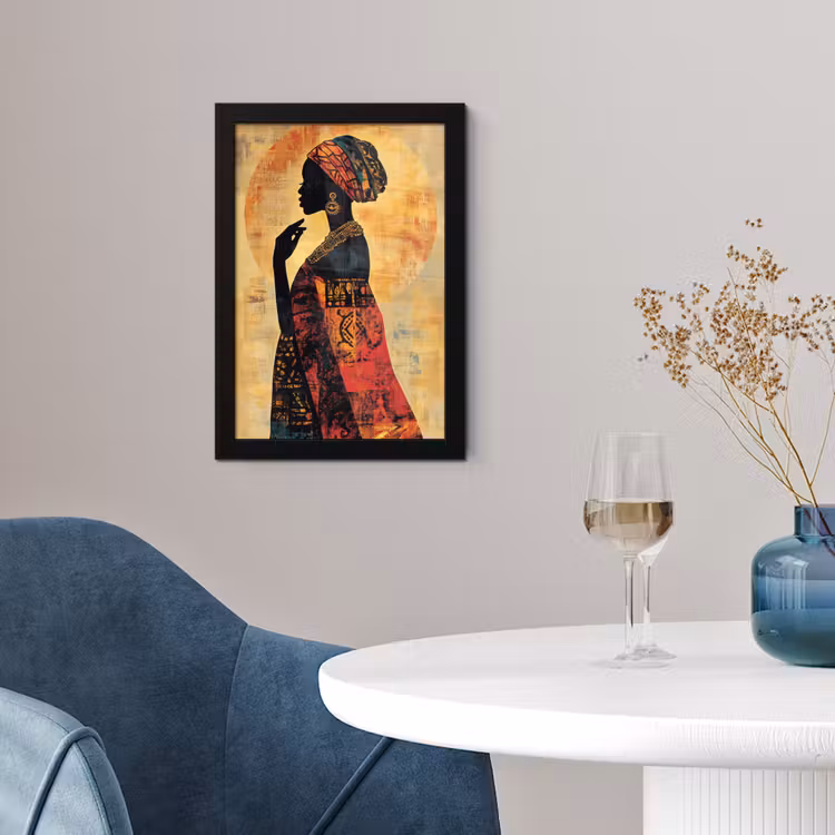 Poster met lijst - Vrouw - Silhouet - Patronen - Sierlijk — 2