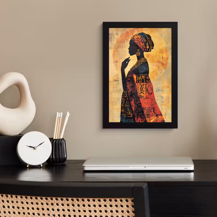 Poster met lijst - Vrouw - Silhouet - Patronen - Sierlijk — 3