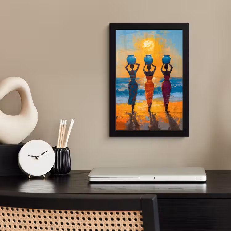 Poster met lijst - Vrouwen - Strand - Zondsondergang — 3