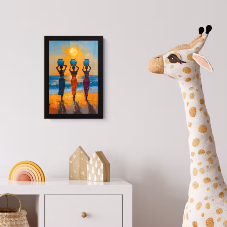 Poster met lijst - Vrouwen - Strand - Zondsondergang — 5