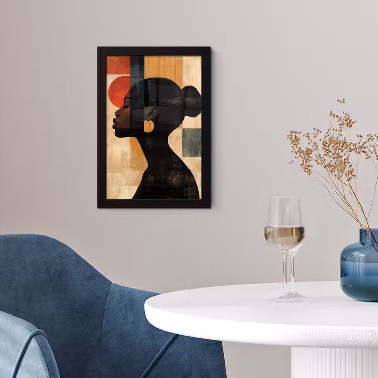 Poster met lijst - Zijaanzicht - Vrouw - Vormen — 2