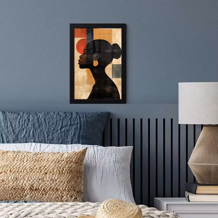 Poster met lijst - Zijaanzicht - Vrouw - Vormen — 4