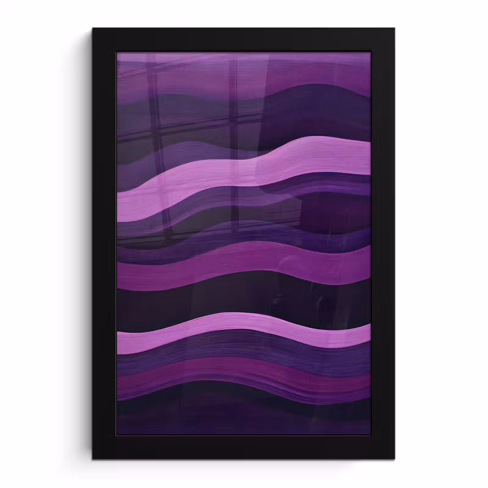 Poster met lijst - Lijnen - Golven - Paars - Abstract — 1