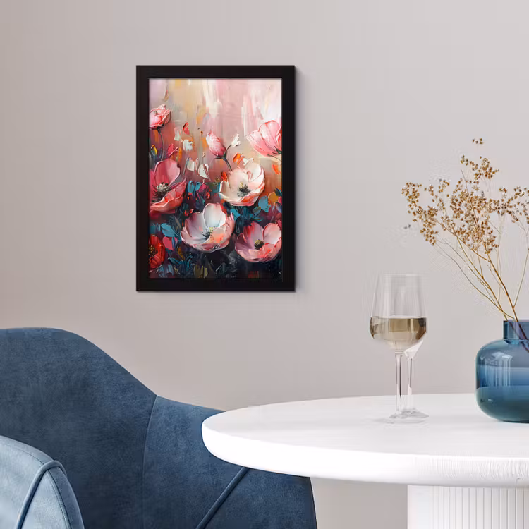 Poster met lijst - Klaprozen - Roze - Bloemen - Botanisch - Kunst — 2