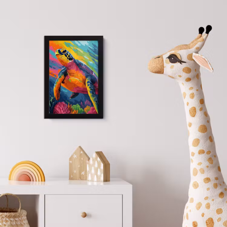 Poster met lijst - Koraal - Schildpad - Abstract - Water — 5