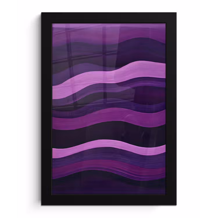 Poster met lijst - Lijnen - Golven - Paars - Abstract — 1