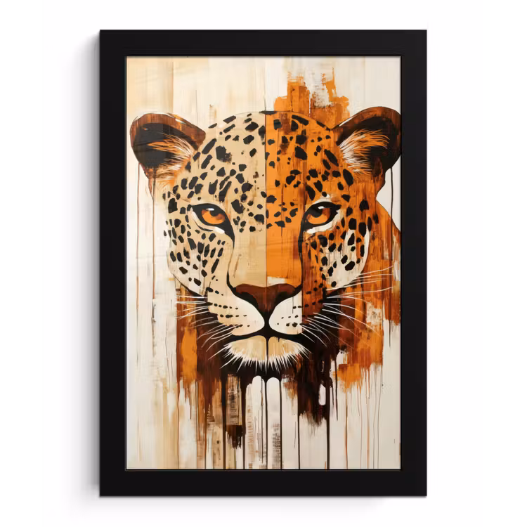 Poster met lijst - Luipaard - Symmetrisch - Strepen — 1