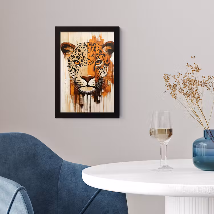 Poster met lijst - Luipaard - Symmetrisch - Strepen — 2