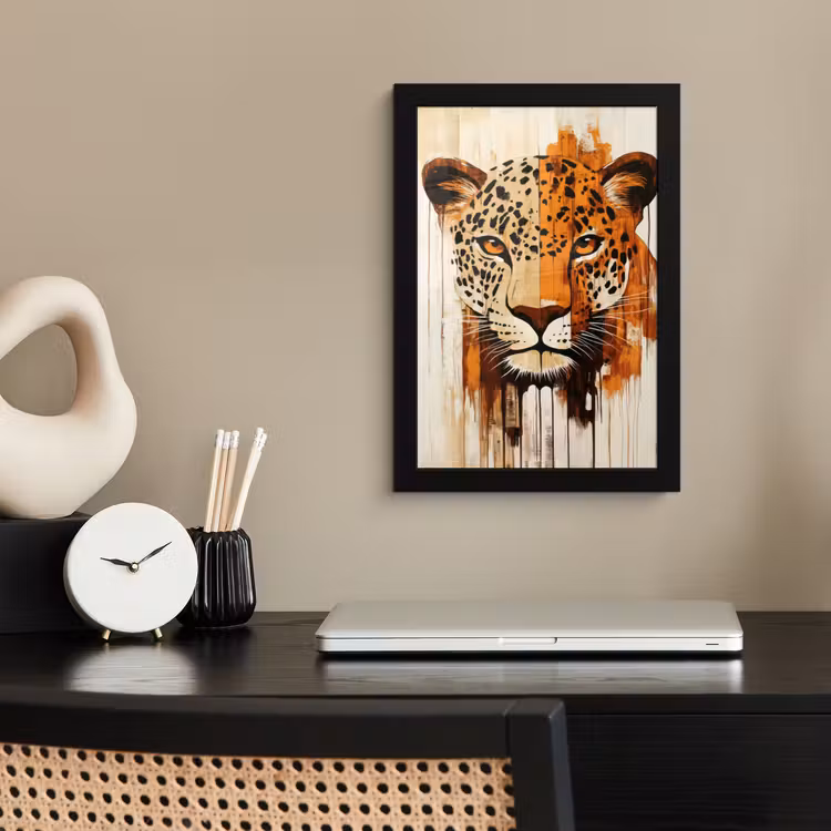 Poster met lijst - Luipaard - Symmetrisch - Strepen — 3