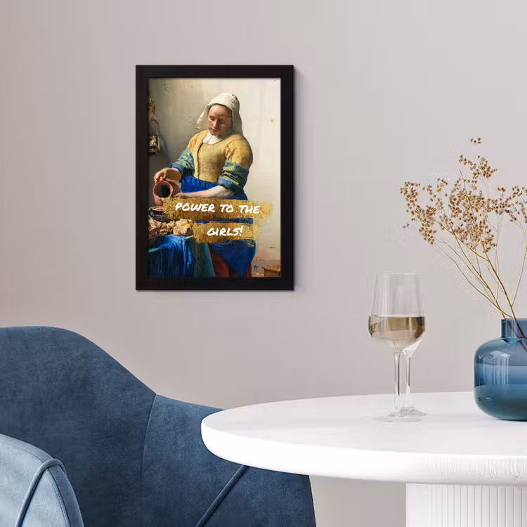 Poster met lijst - Melkmeisje - Goud - Quotes - Schilderij - Oude meesters — 2