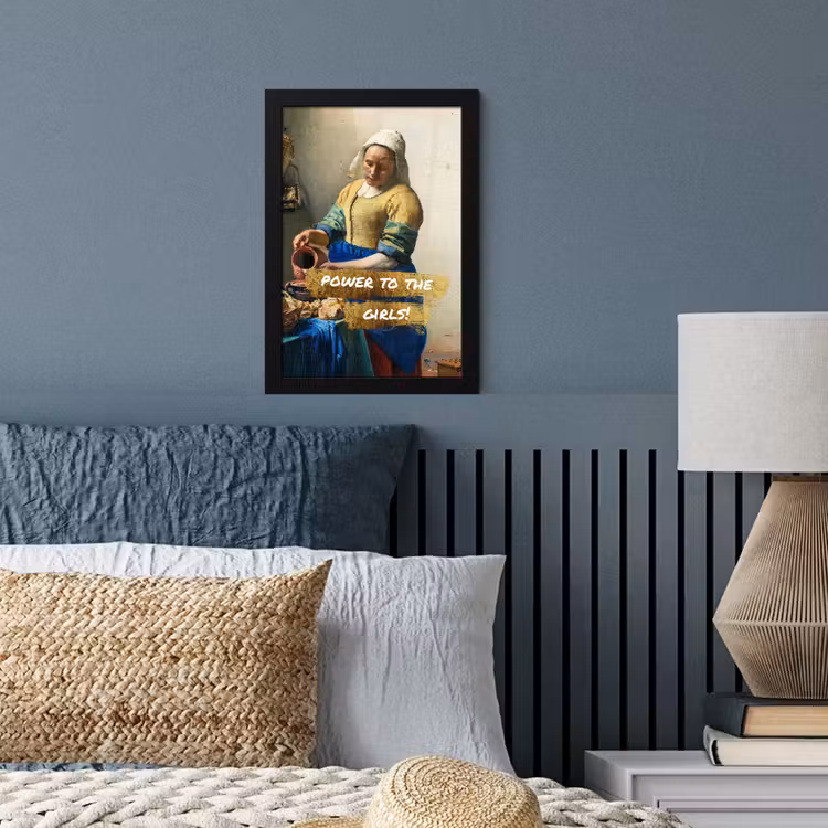 Poster met lijst - Melkmeisje - Goud - Quotes - Schilderij - Oude meesters — 4
