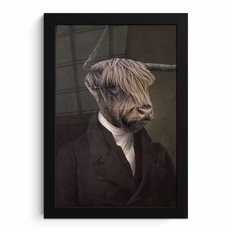 Poster met lijst - Oude Meesters - Schotse Hooglander - Dieren — 1