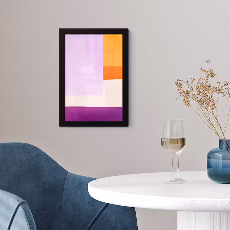 Poster met lijst - Vlakken - Abstract - Rechthoekig - Oranje — 2