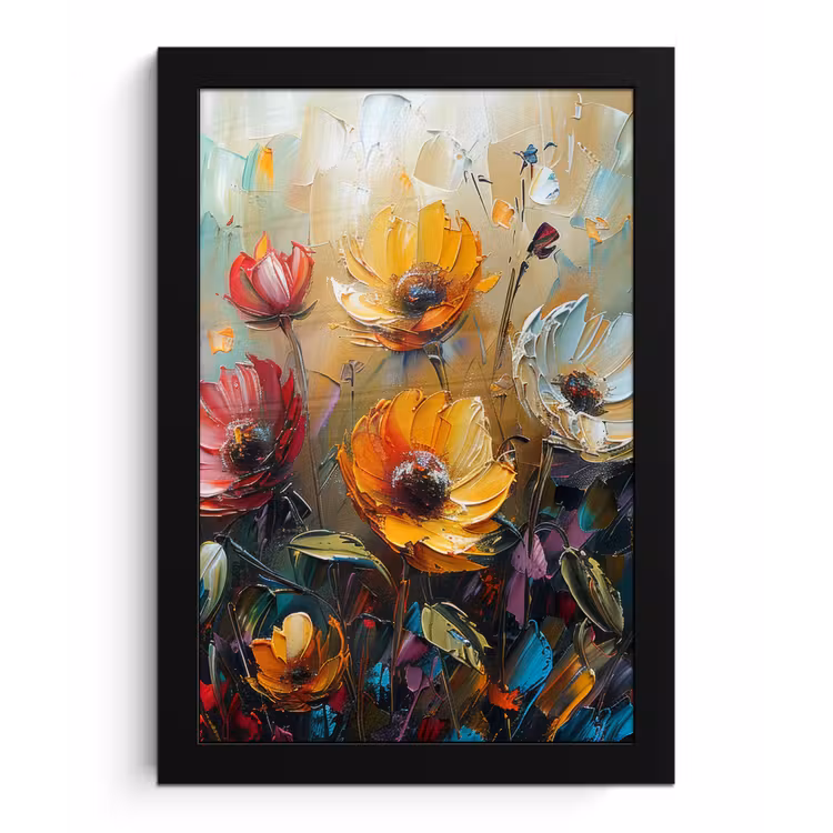 Poster met lijst - Watercolor - Bloemen - Kunst - Modern — 1