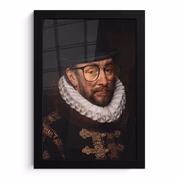 Poster met lijst - Willem van Oranje - Adriaen Thomasz - Bril — 1