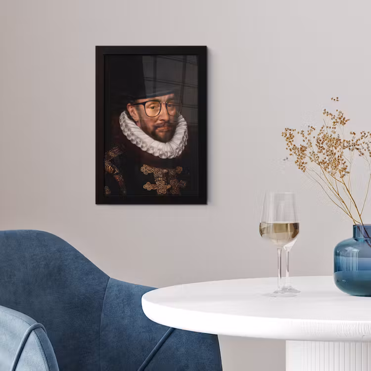 Poster met lijst - Willem van Oranje - Adriaen Thomasz - Bril — 2