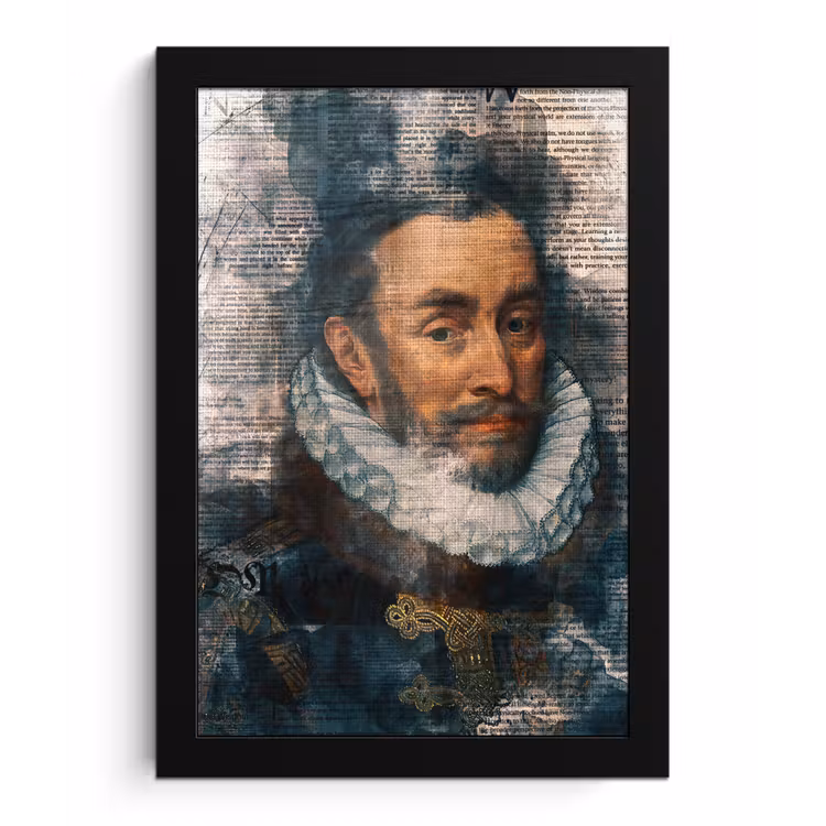 Poster met lijst - Willem van Oranje - Adriaen Thomasz - Krant — 1