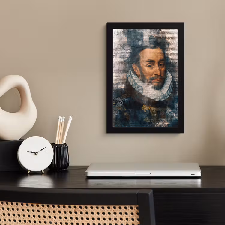 Poster met lijst - Willem van Oranje - Adriaen Thomasz - Krant — 3