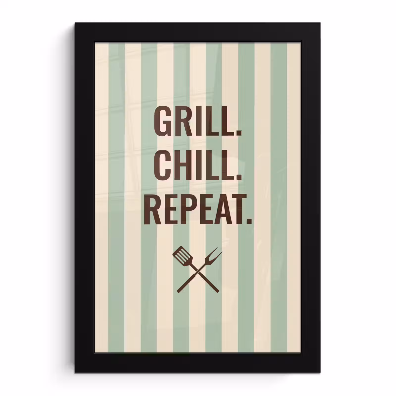 Poster met lijst - Quote - Strepen - Grill — 1