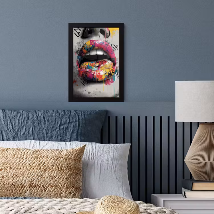Poster met lijst - Lippen - Graffiti - Expressief — 4