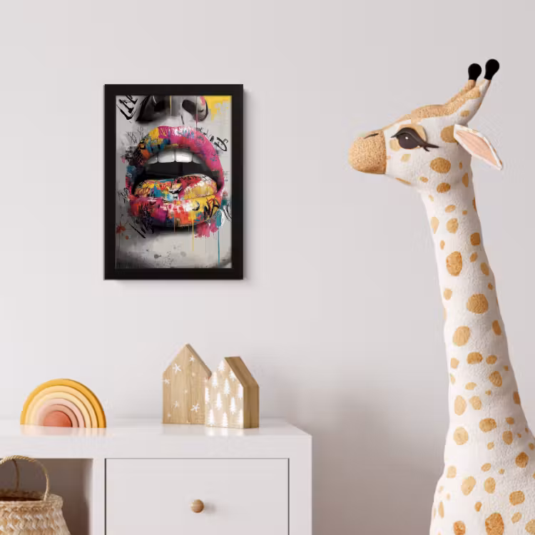 Poster met lijst - Lippen - Graffiti - Expressief — 5