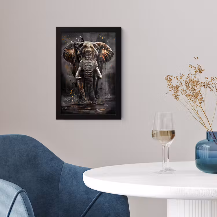 Poster met lijst - Olifant - Watercolor - Wilde dieren - Luxe — 2