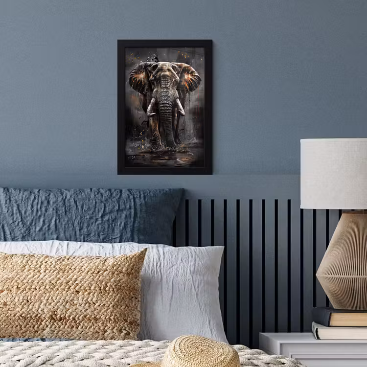 Poster met lijst - Olifant - Watercolor - Wilde dieren - Luxe — 4