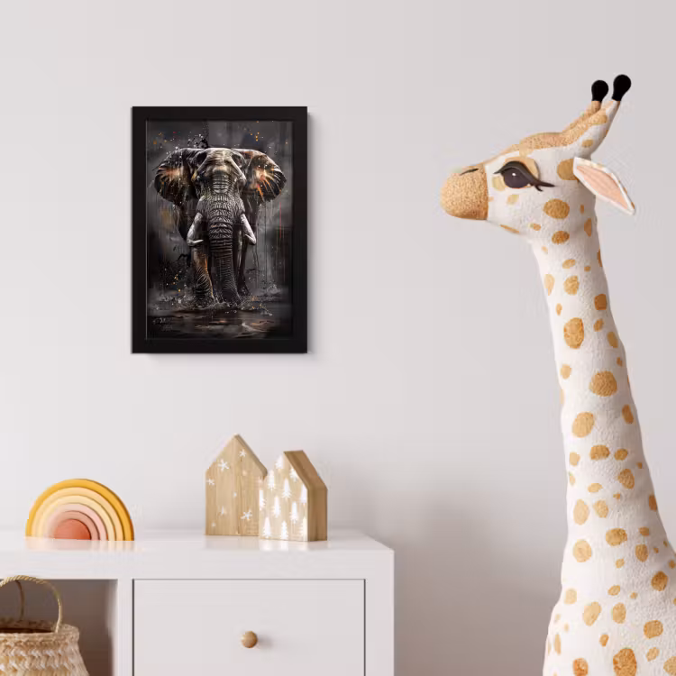 Poster met lijst - Olifant - Watercolor - Wilde dieren - Luxe — 5
