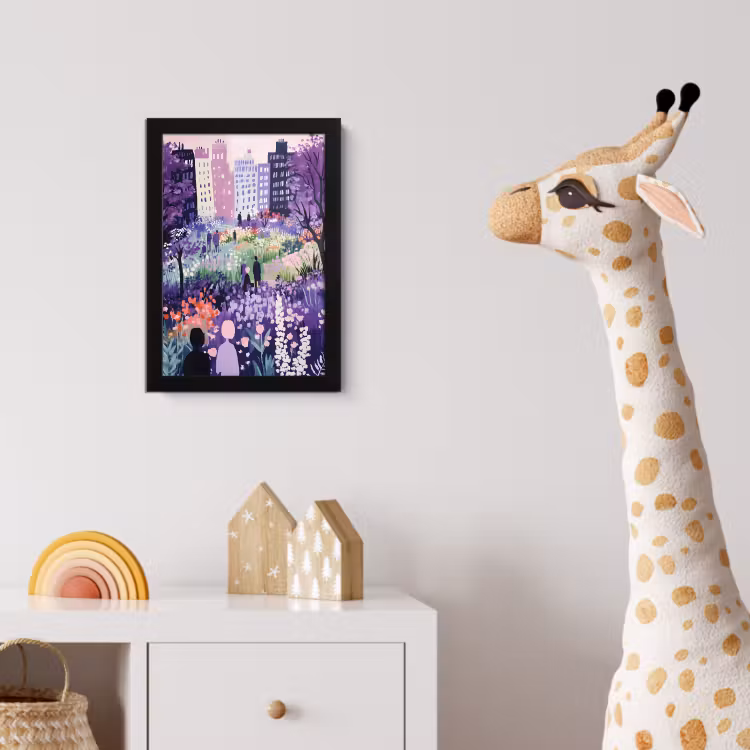 Poster met lijst - Park - Bomen - Bloemen - Gebouwen — 5
