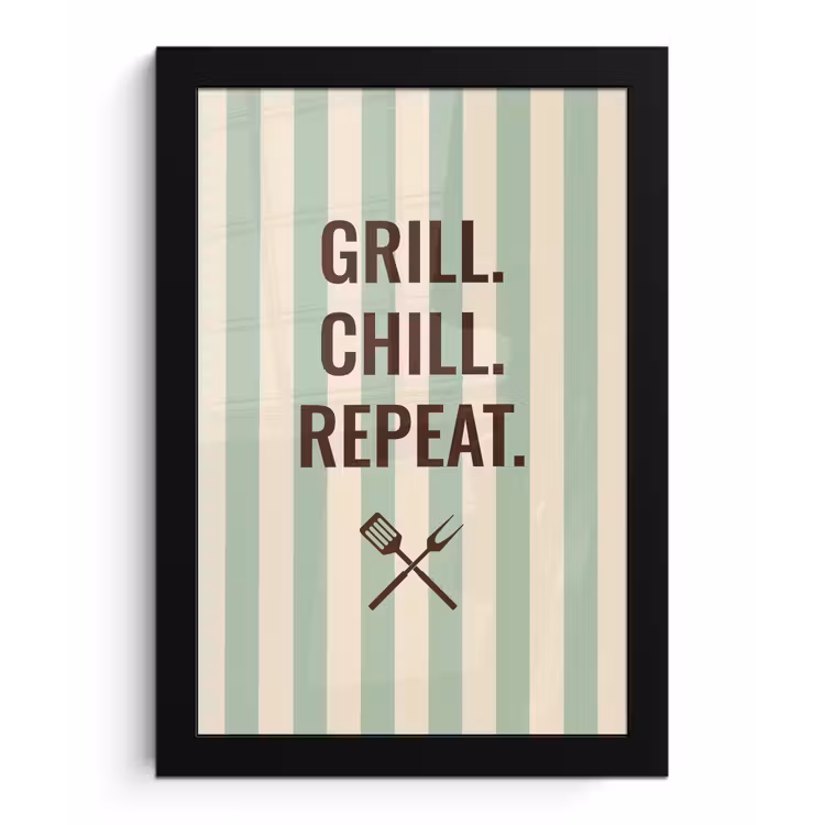 Poster met lijst - Quote - Strepen - Grill — 1